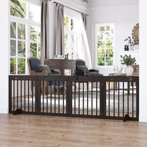 Archie & Oscar Martinez Free Standing Pet Gate brown 61.0 H x 204.0 W x 30.0 D cm