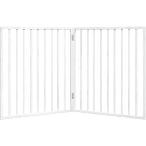 Archie & Oscar Dog Gate Foldable 2 Panels Brown 160 Cm Poplar Wood White 90cm H x 160cm W x 2cm D