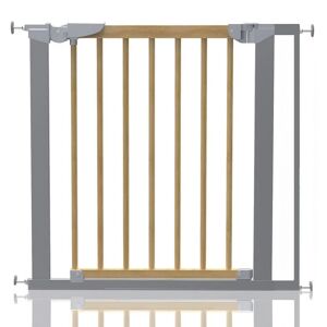 Symple Stuff Beechwood and Metal Safety Baby Gate brown 72.0 H x 84.4 W x 3.0 D cm
