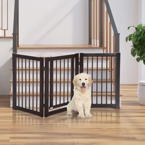 Archie & Oscar Nola Free Standing Pet Gate brown 76.0 H x 155.0 W x 155.0 D cm