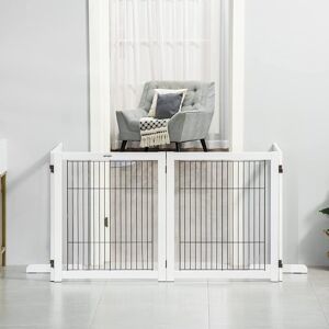 Archie & Oscar Marrero Wooden Free Standing Pet Gate White 77cm H X 264cm W X 35.5cm D
