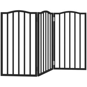 Archie & Oscar Dog Gate Foldable 3 Panels 150 Cm Poplar Wood Black 90cm H x 150cm W x 2cm D