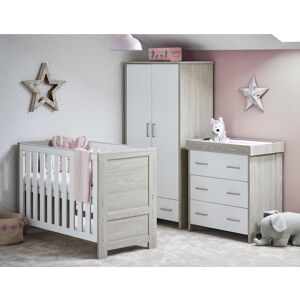 Obaby Nika Mini 3 Piece Nursery Furniture Set Grey/White 60 x 120 cm