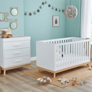 Babymore Mona 2 Piece Nursery Room Set - White White 70 x 140 cm
