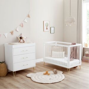 Babymore Kimi Acrylic 2 Piece Nursery Room Set White