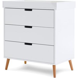 Obaby Maya Cot Bed 2 Piece Nursery Furniture Set White/Brown 70 x 140 cm