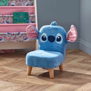 Disney Stitch Plush Chair, Kids Upholstered Chair, Comfortable Kids Seat for Bedroom, Nursery & Playroom, Soft Fabric, Sturdy Build Blue 44.5cm H X 35cm W X 32cm D