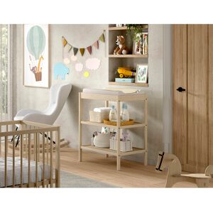 Vipack DINO changing and side shelf, with 3 shelves, solid beech wood, natural lacquered Brown 95cm H X 79cm W X 50cm D
