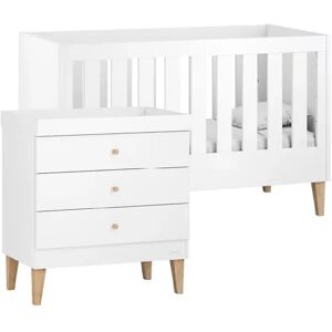 Venicci Saluzzo 2 Piece Nursery Furniture Set gray/white 93.0 H x 75.0 W x 147.0 D cm