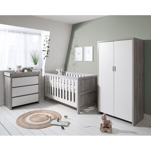 Tutti Bambini Modena 3-Piece Nursery Furniture Room Set White/Grey Ash 70 x 140 cm