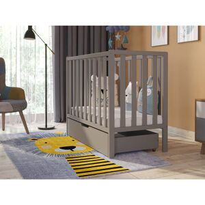 Ebern Designs Quinnetta Mini Cot with Mattress Grey Standard