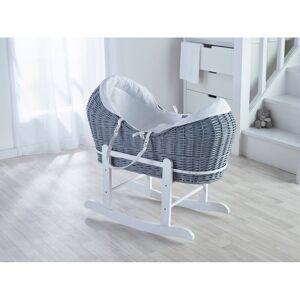 Kinder Valley Moses Basket with Bedding Grey/White 44cm H X 37cm W X 85cm L