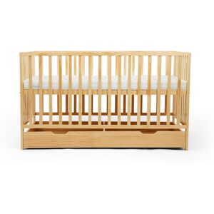 Ickle Bubba Hartley Classic Cot, Under Drawer and Premium Sprung Mattress - White Brown Standard