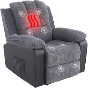 Rosalind Wheeler Aayansh Upholstered Recliner Heated Massage Chair Grey 103cm H X 85cm W X 52cm D