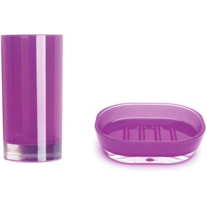 Excelsa Spa 2 Piece Bathroom Accessory Set Purple 6cm D