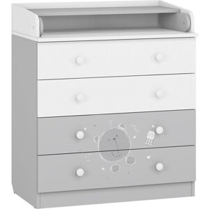 Isabelle & Max Changing dresser 800 Kids, Teddy, white-grey Grey 92cm H X 80cm W X 77cm D
