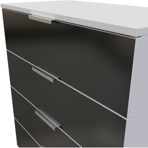 Latitude Run Fully Assembled Herma 4 - Drawer Chest of Drawers Black/White 88.5cm H X 76.5cm W X 41.5cm D