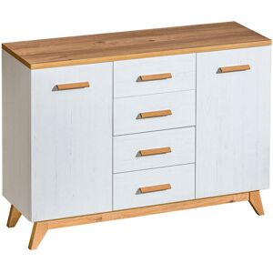 Mikado Living Jacquelyn 4 Drawer 130Cm W Double Dresser Brown;White 92.8cm H X 130cm W X 40cm D