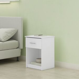 17 Stories Helio 1 Drawer Bedside Table White 61.5cm H X 45.2cm W X 39.6cm D