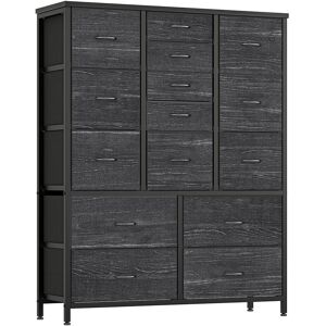 Blue Elephant Neculai 15 Drawer Storage Drawer Grey/Black 121.9cm H X 99.1cm W X 30cm D