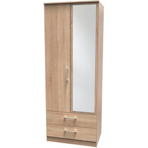 Welcome Furniture Fully Assembled Devon 2 Door Wardrobe Bardolino Oak 182.5cm H X 74cm W X 53cm D