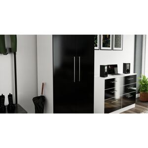 Brayden Studio Fully Assembled Alizee 5 - Drawer Chest of Drawers Black Gloss/White 107.5cm H X 76.5cm W X 41.5cm D