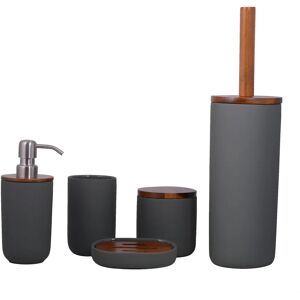 Ebern Designs Hanniford 5 Piece Bathroom Accessory Set - gray