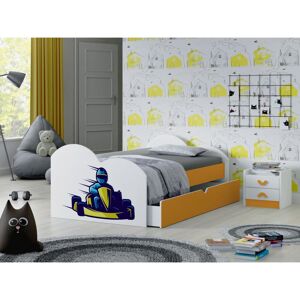 Zoomie Kids Hinnant European Toddler (80 x 160cm) Drawer Bed Frame Orange