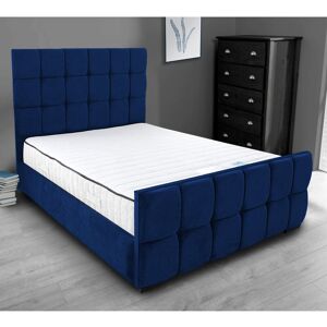 Brayden Studio Merricks Upholstered Bed Frame Blue Kingsize (5')