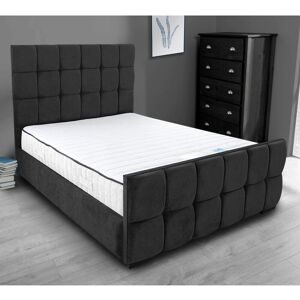 Brayden Studio Merricks Upholstered Bed Frame Black Super King (6')