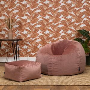Isabelle & Max Icon Aurora Classic Velvet Bean Bag Chair & Footstool Dusk Pink