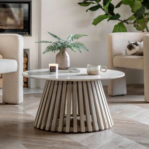 Corrigan Studio Luhrmann Drum Coffee Table White 40cm H X 80cm W X 80cm D