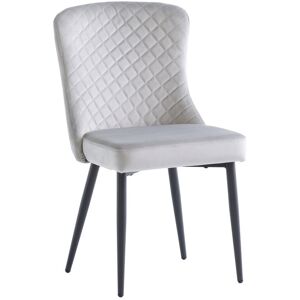 World Furniture HADLEY VELVET DINING CHAIR -GRAPHITE Silver 89cm H X 47cm W X 55cm D