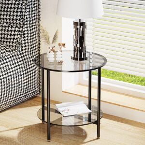 Latitude Run Kiyrah Side Table Grey Tinted 49.5cm H X 50cm W X 50cm D