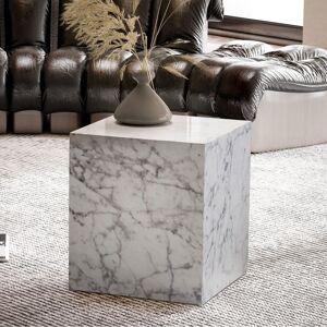 Metro Ceyhan Block Coffee Table White;Grey 45cm H X 40cm W X 40cm D