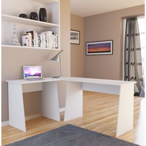VCM Masola Corner Desk White 74cm H X 105cm W X 135cm D