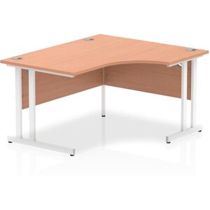 Brayden Studio Tibay Commercial Use 140Cm W L-Shape Computer Desk Beech/White 73cm H X 140cm W X 120cm D