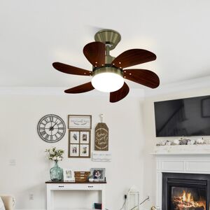 Metro Quiet ceiling fan with lighting-6 blades 75cm timing Green with Walnut Blades 75cm