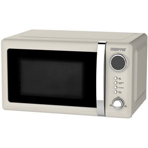 GEEPAS 700W Digital Freestanding Microwave Oven, 20L Auto Defrost Child Lock 12 Preset Rotary Dial Easy Clean Fits Standard Dinner Plate Countertop Re Cream 29cm H X 49cm W X 40cm D