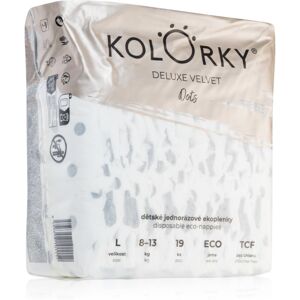 Kolorky Deluxe Velvet Dots disposable organic nappies size L 8-13 kg 19 pc