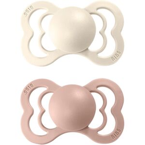 BIBS Supreme Natural Rubber Size 1: 0+ months dummy Ivory / Blush 2 pc