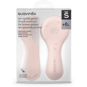 Suavinex Tigers Brush-comb Set set for children from birth Pink 2 pc