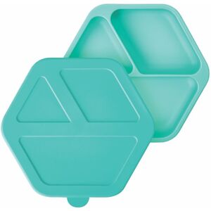 Tiny Twinkle Silicone Plate divided plate with lid Mint 1 pc