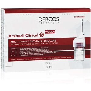 Dercos Aminexil Clinical 5 Women Ampules Multi Target Anti Hair Loss Treating Care 21 un.