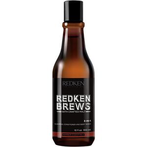 Redken Brews 3-in-1 Shampoo, Conditioner & Body Wash 300ml