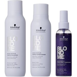Schwarzkopf BlondMe Bond Repair Purple Shampoo 300ml, BlondMe Purple C
