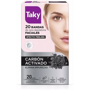 Taky Activated Carbon facial depilatory wax strips 20 units