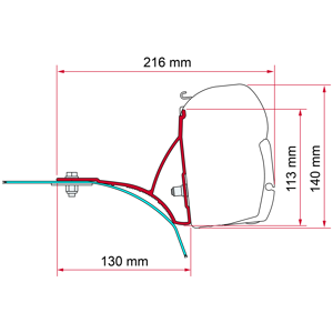 Fiamma Kit Ducato Roof Rack awning bracket