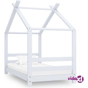 vidaXL Kids Bed Frame White Solid Pine Wood 70x140 cm