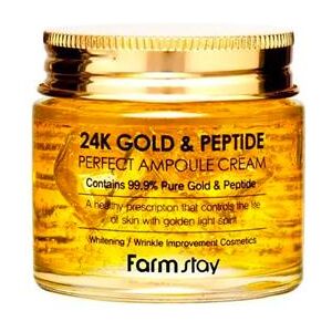 FARM STAY Moisturizing Ampoule Facial Cream with 24K Gold and Peptides 80ml 1pcs